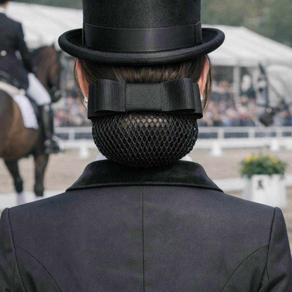 Equestrian Show Bow Barrette Black clip